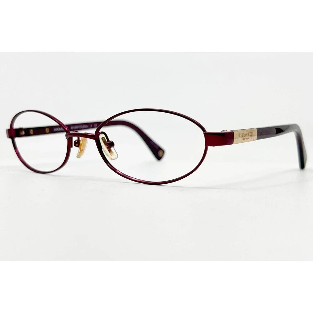 Coach Eyeglasses Womens Satin Purple Titanium 9070 Oval Frames 53-17-140